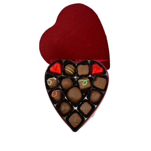 #11M Milk Chocolate Valentine's Day Assortment in a Red Quilted Heart Shaped Box