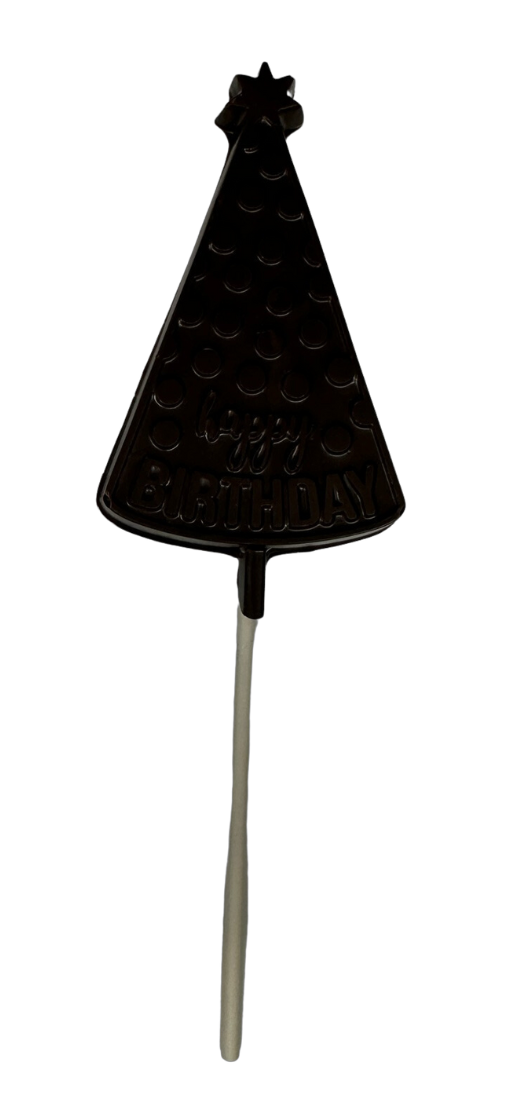 Dark Chocolate Birthday Hat Lollipop