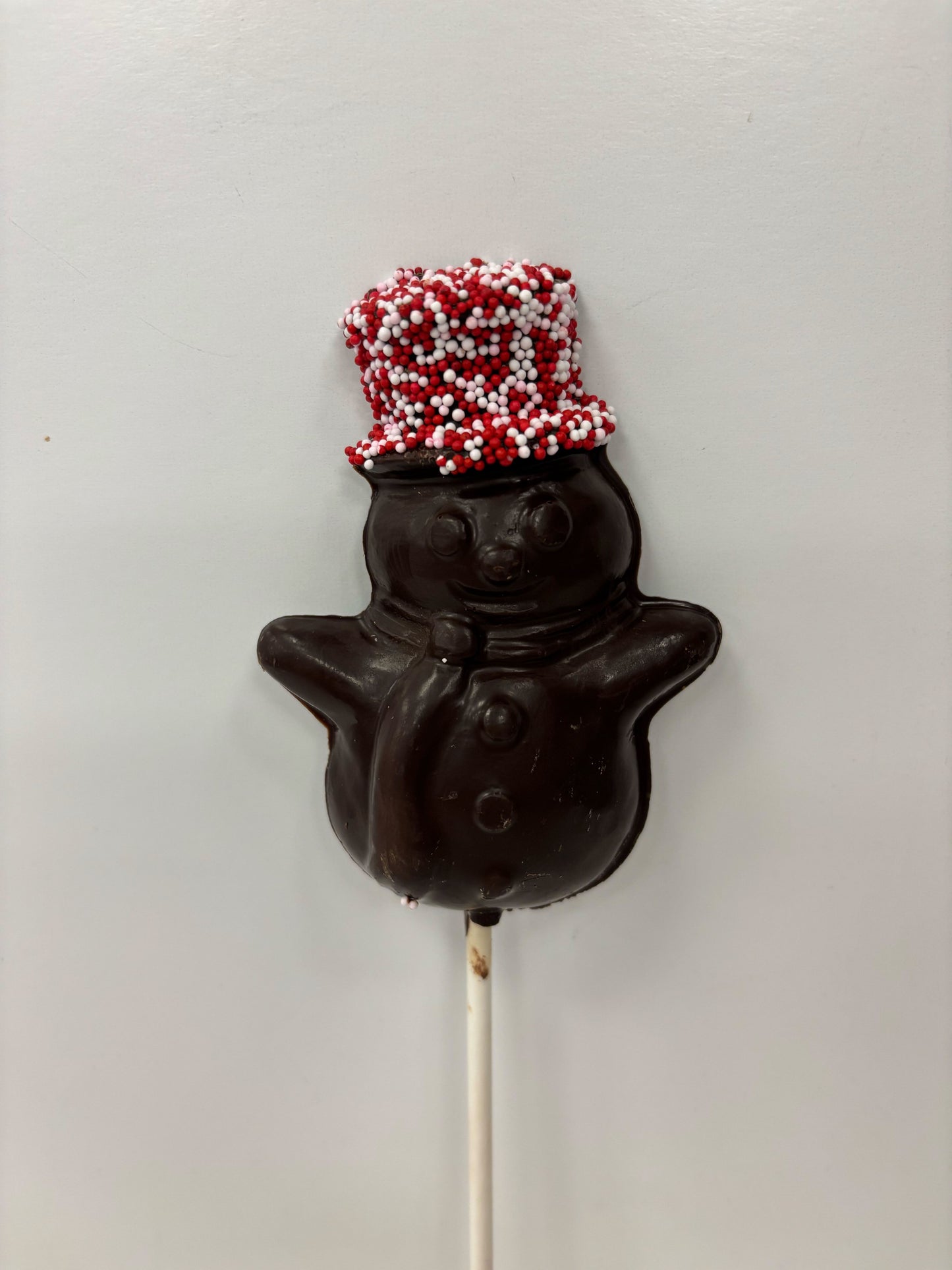 Dark Chocolate Snowman Pop