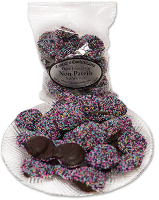 Dark Chocolate Easter Non Pareils (4 oz) - Conrad's Confectionery