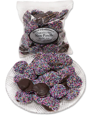 Dark Chocolate Easter Non Pareils (8 oz) - Conrad's Confectionery