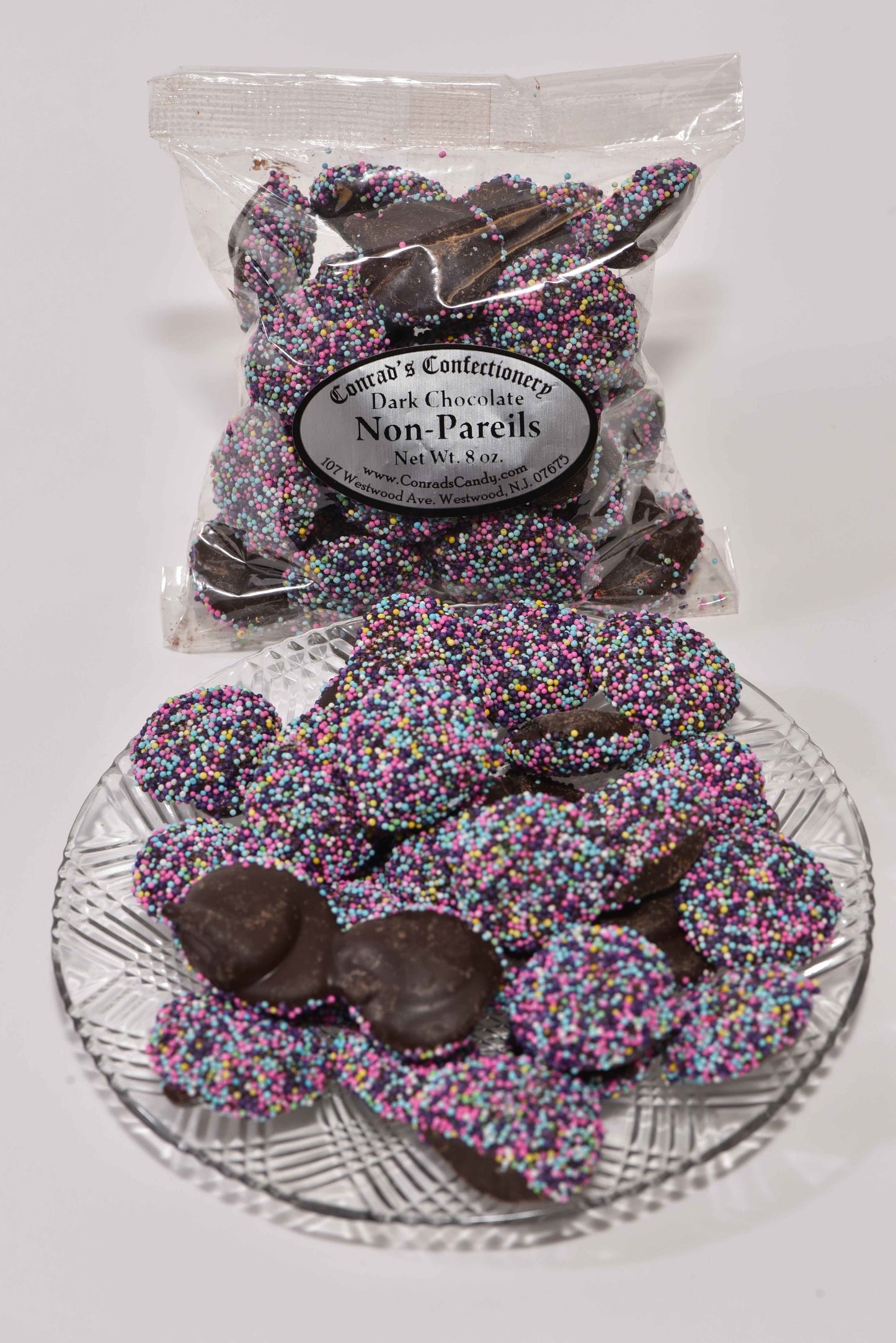 Dark Chocolate Easter Non Pareils (8 oz) - Conrad's Confectionery