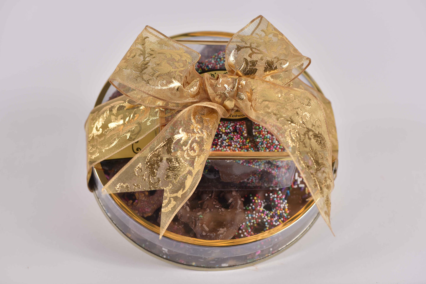 Chocolate Covered Pretzel Round w/ Small Milk/Dark chocolate non-pariel box - Conrad's Confectionery