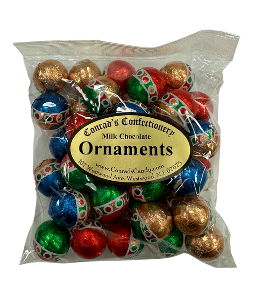 Milk Chocolate Foiled Ornaments (8 oz)