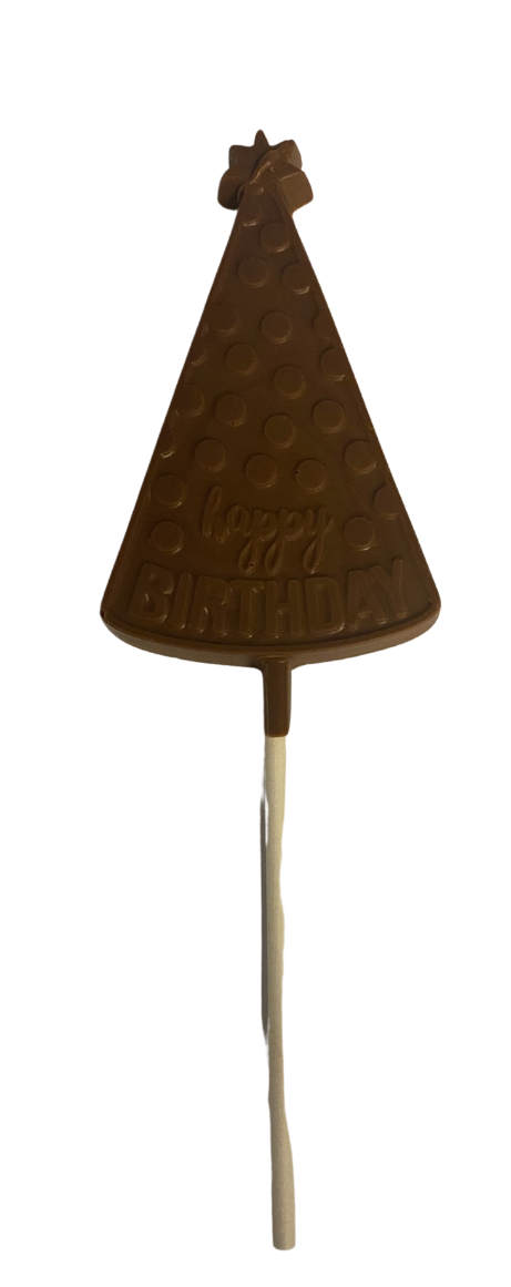 Milk Chocolate Happy Birthday Hat Lollipop