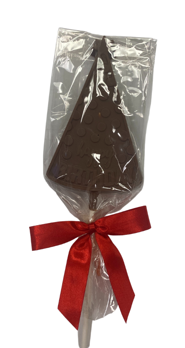Milk Chocolate Happy Birthday Hat Lollipop