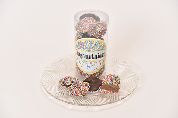 Milk/Dark Chocolate Non Pareils Favor Tube