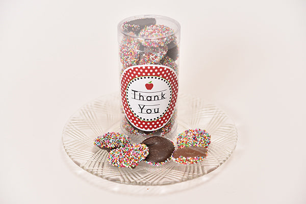 Milk/Dark Chocolate Non Pareils Favor Tube