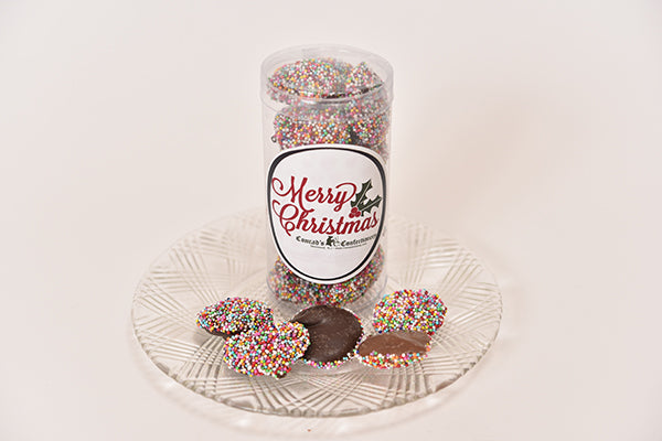 Milk/Dark Chocolate Non Pareils Favor Tube