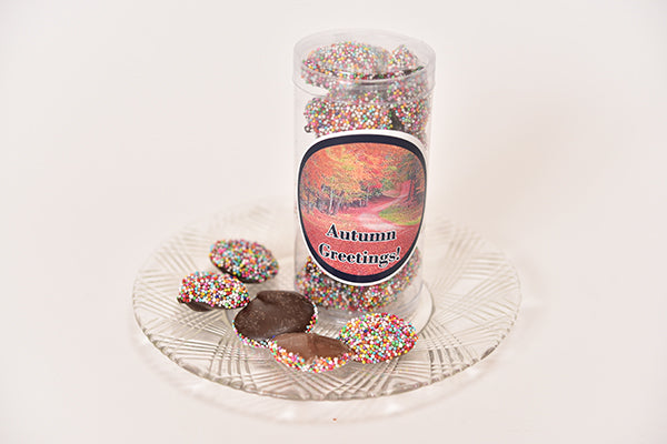 Milk/Dark Chocolate Non Pareils Favor Tube
