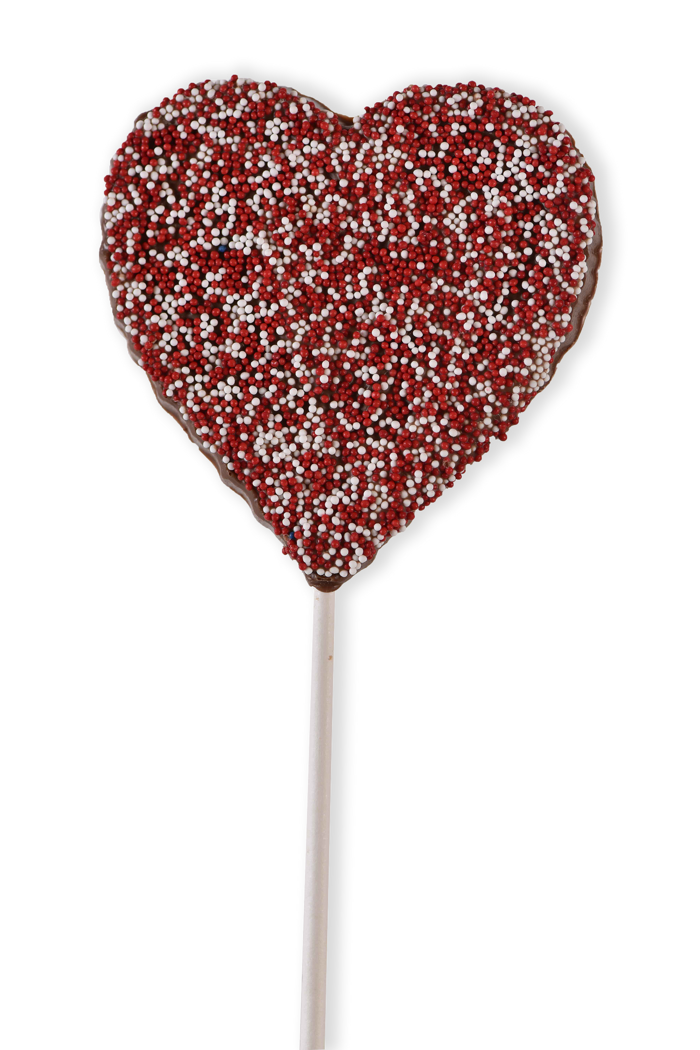 Milk Chocolate Non-Pareil  Heart Pop - Conrad's Confectionery