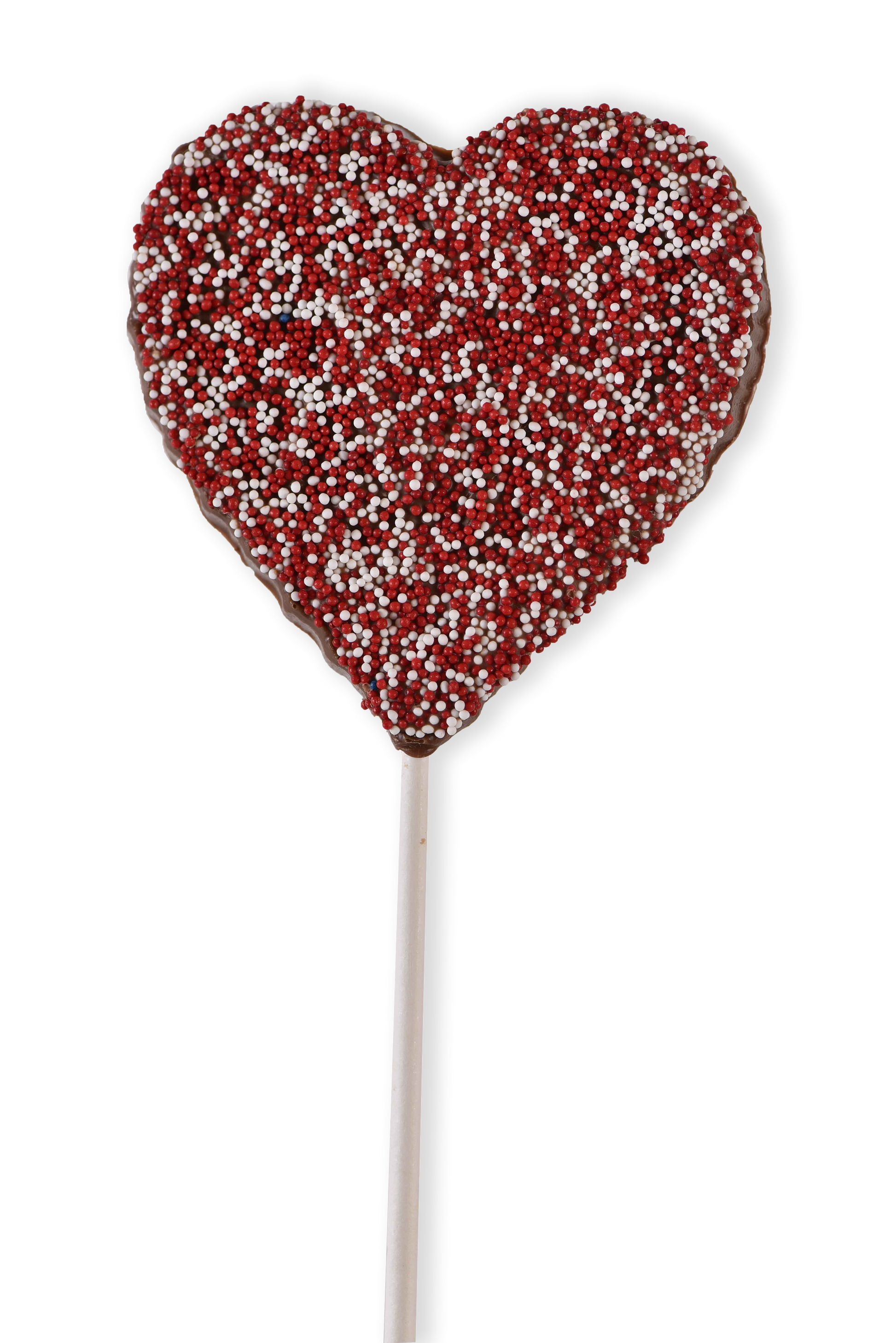 Milk Chocolate Non-Pareil  Heart Pop - Conrad's Confectionery