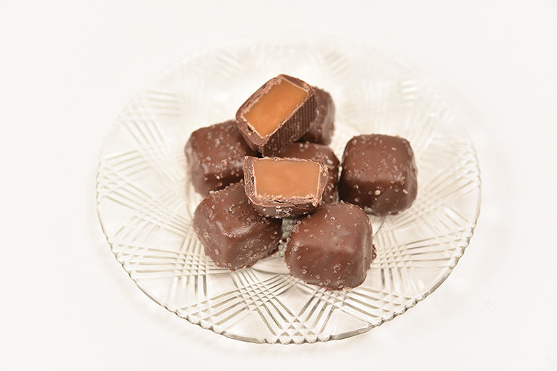 Sugar Free Milk Chocolate Sea Salt Caramels (Half Pound Box)