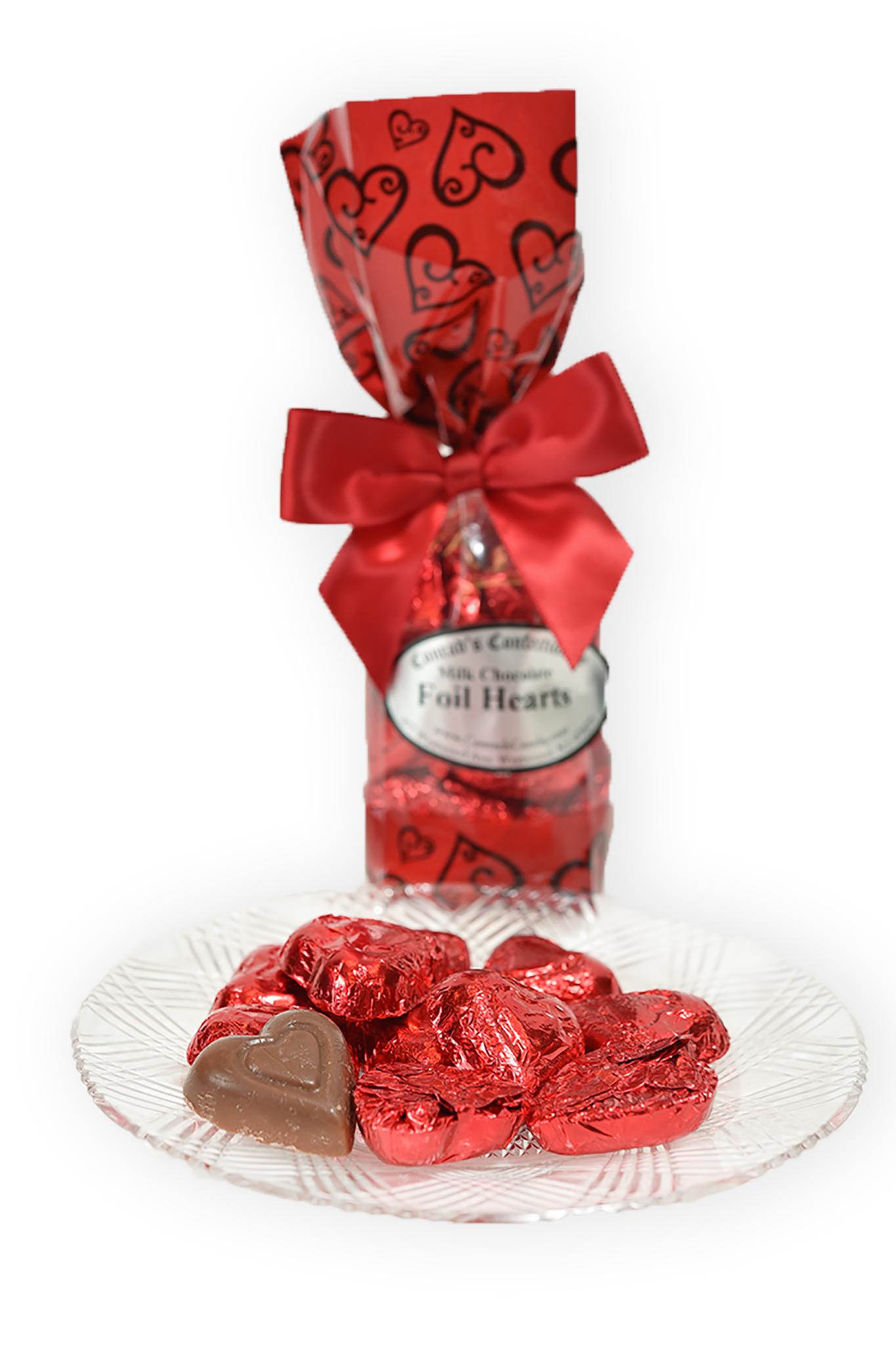 Milk Chocolate Foil Hearts (6oz) - Conrad's Confectionery