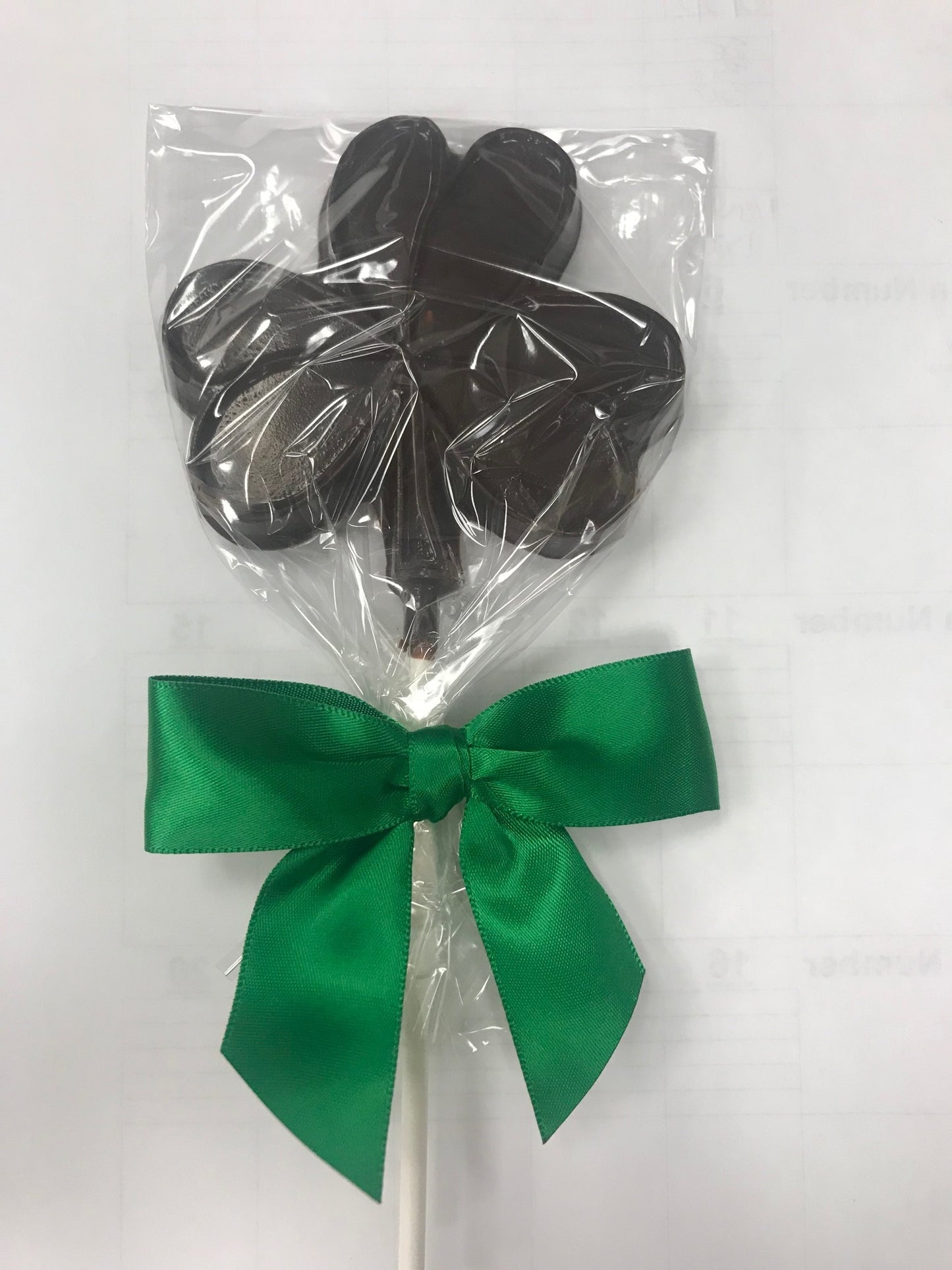 Dark Chocolate Shamrock Pop W/ Ribbon