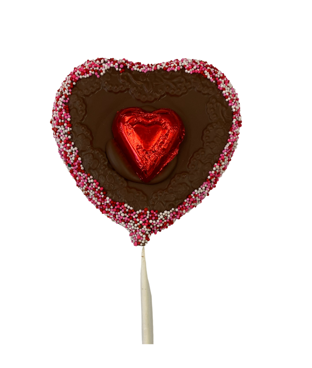 Milk Chocolate Large Decorated Heart Pop