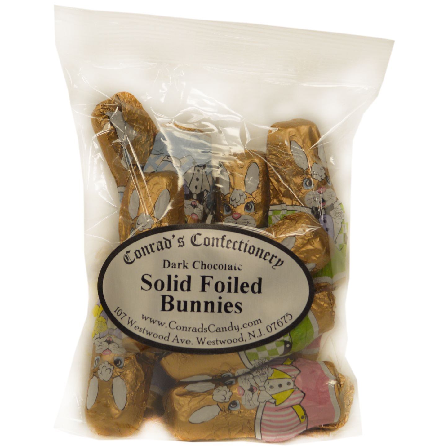 Dark Chocolate Foil Bunnies- 4 oz bag