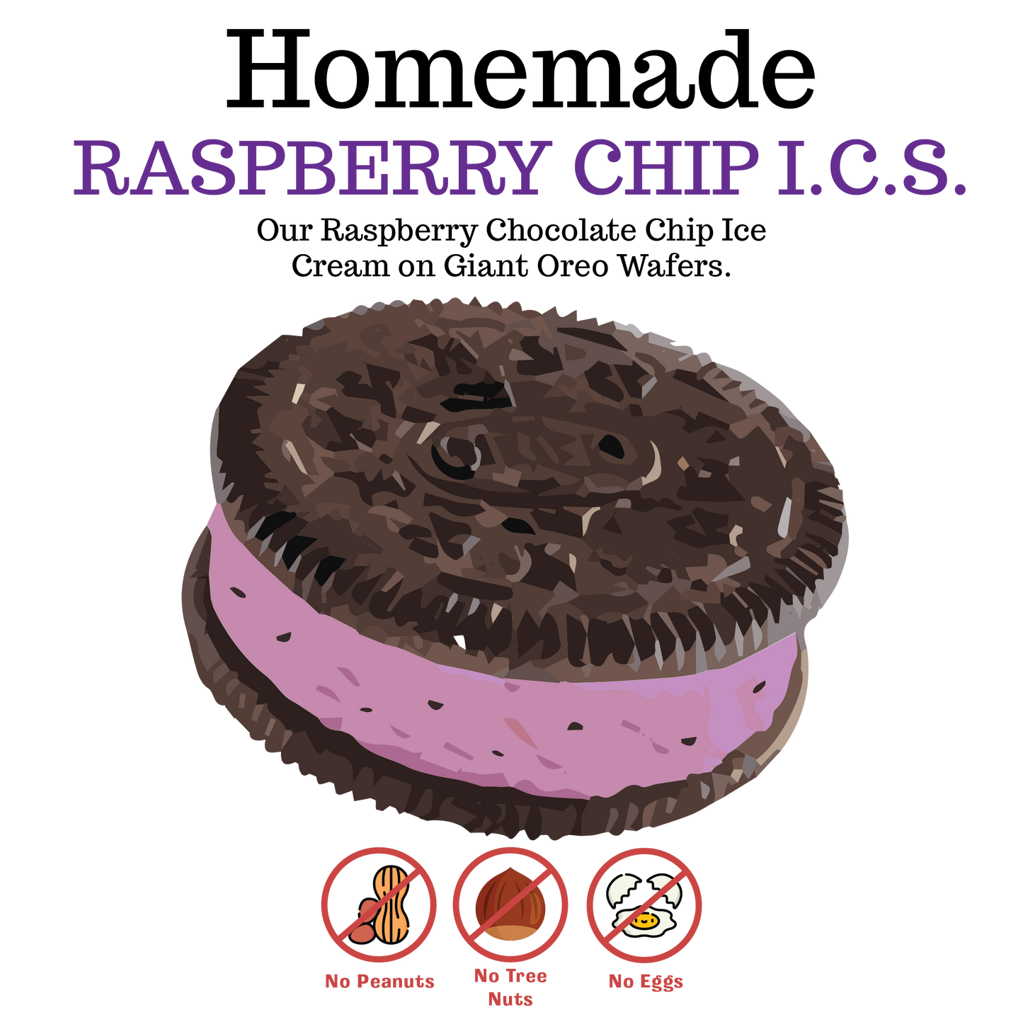 Raspberry Chocolate Chip Ice Cream Sandwich