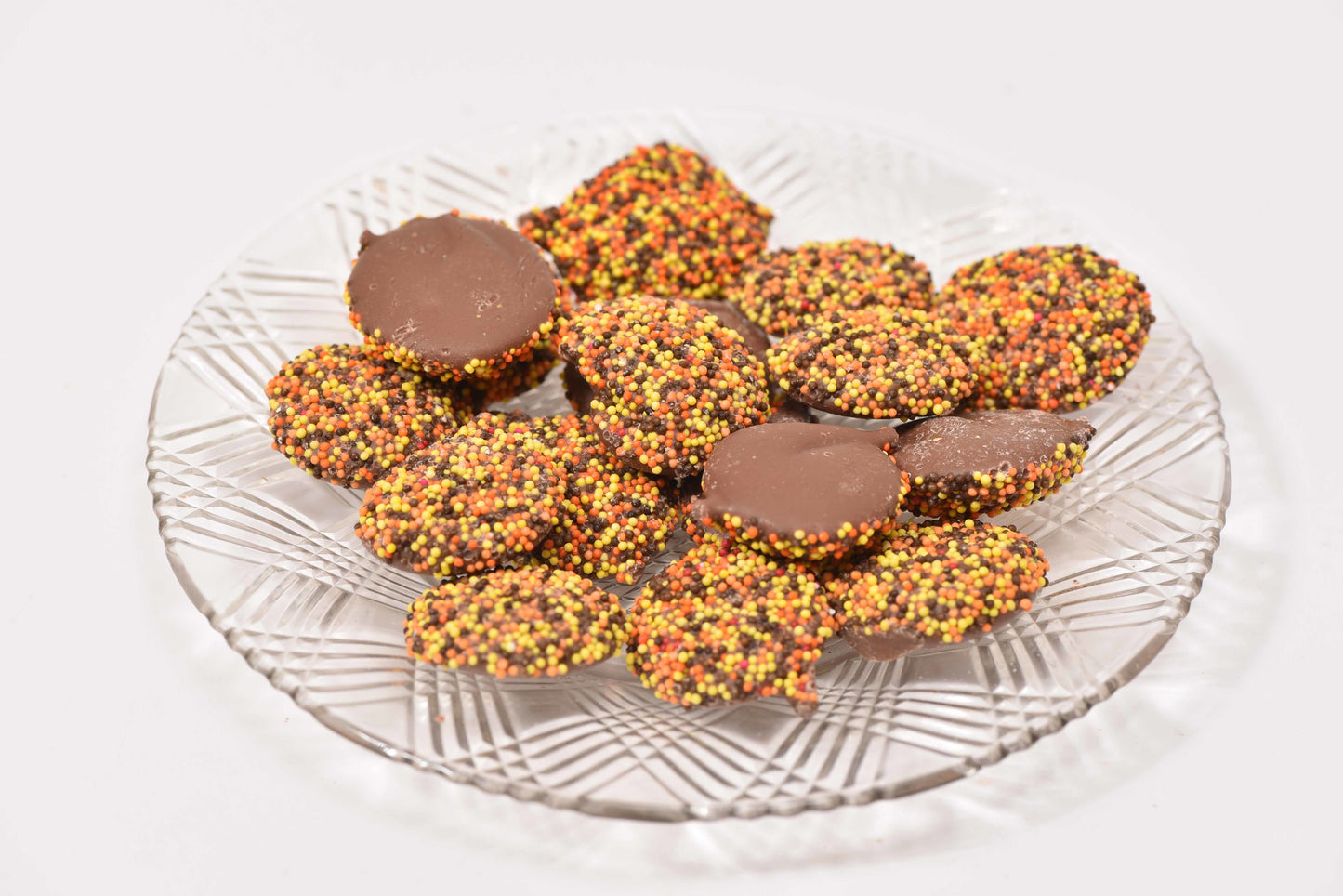 Milk Chocolate Fall Non-Pareils (4 oz) - Conrad's Confectionery