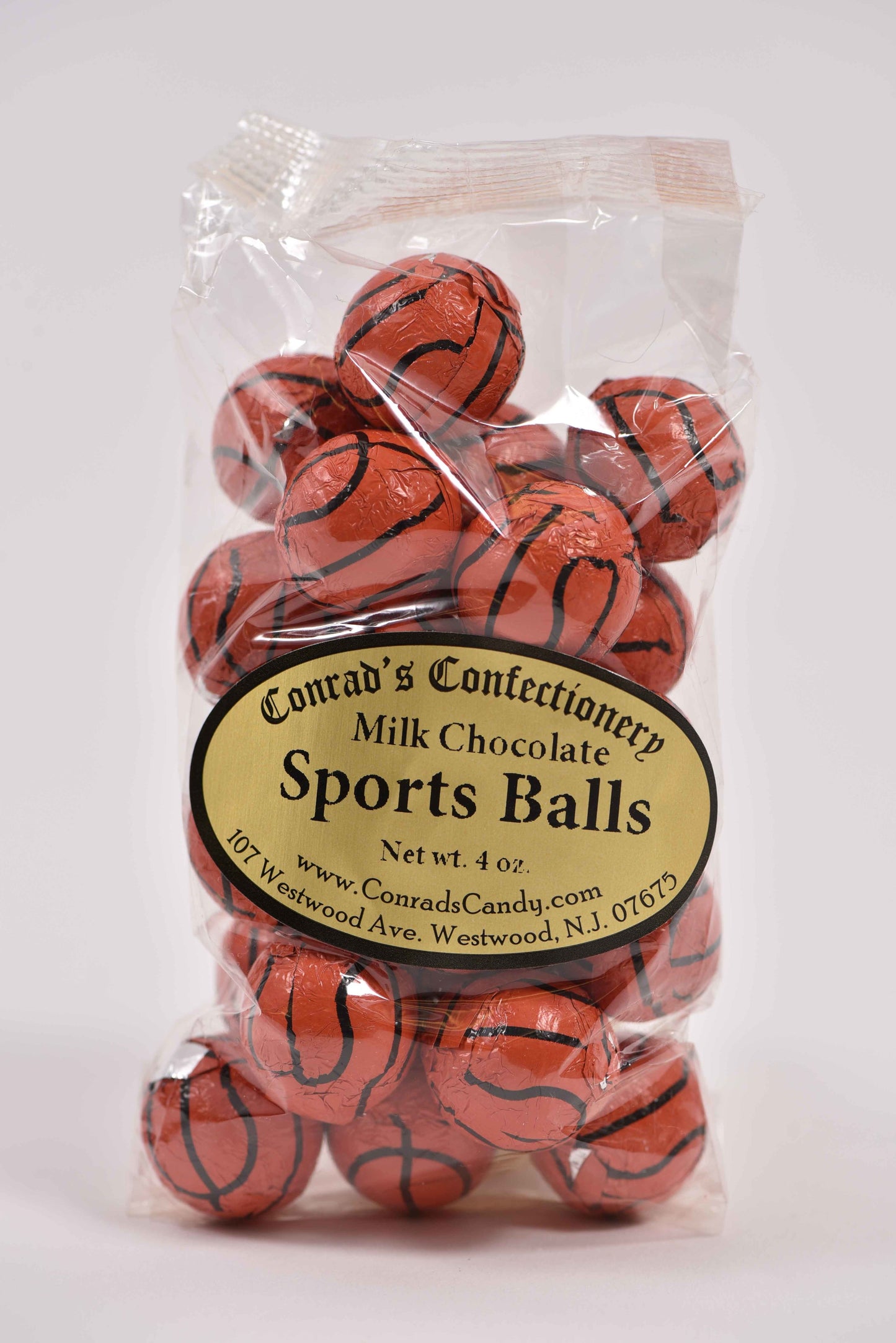 Milk Chocolate Foil Basketball - Conrad's Confectionery