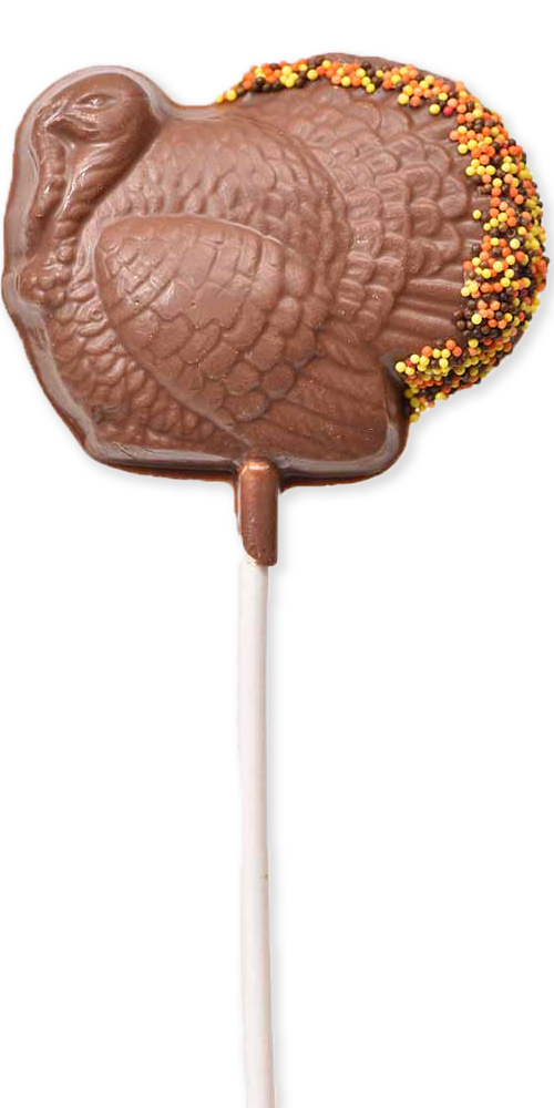 Milk Chocolate Deco Tail Turkey Pop - Conrad's Confectionery