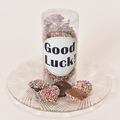 Milk/Dark Chocolate Non Pareils Favor Tube