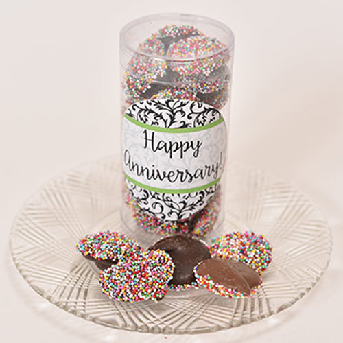 Milk/Dark Chocolate Non Pareils Favor Tube