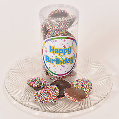 Milk/Dark Chocolate Non Pareils Favor Tube