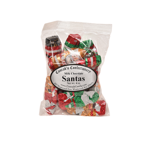 Milk Chocolate Foiled Santas- 4 oz bag