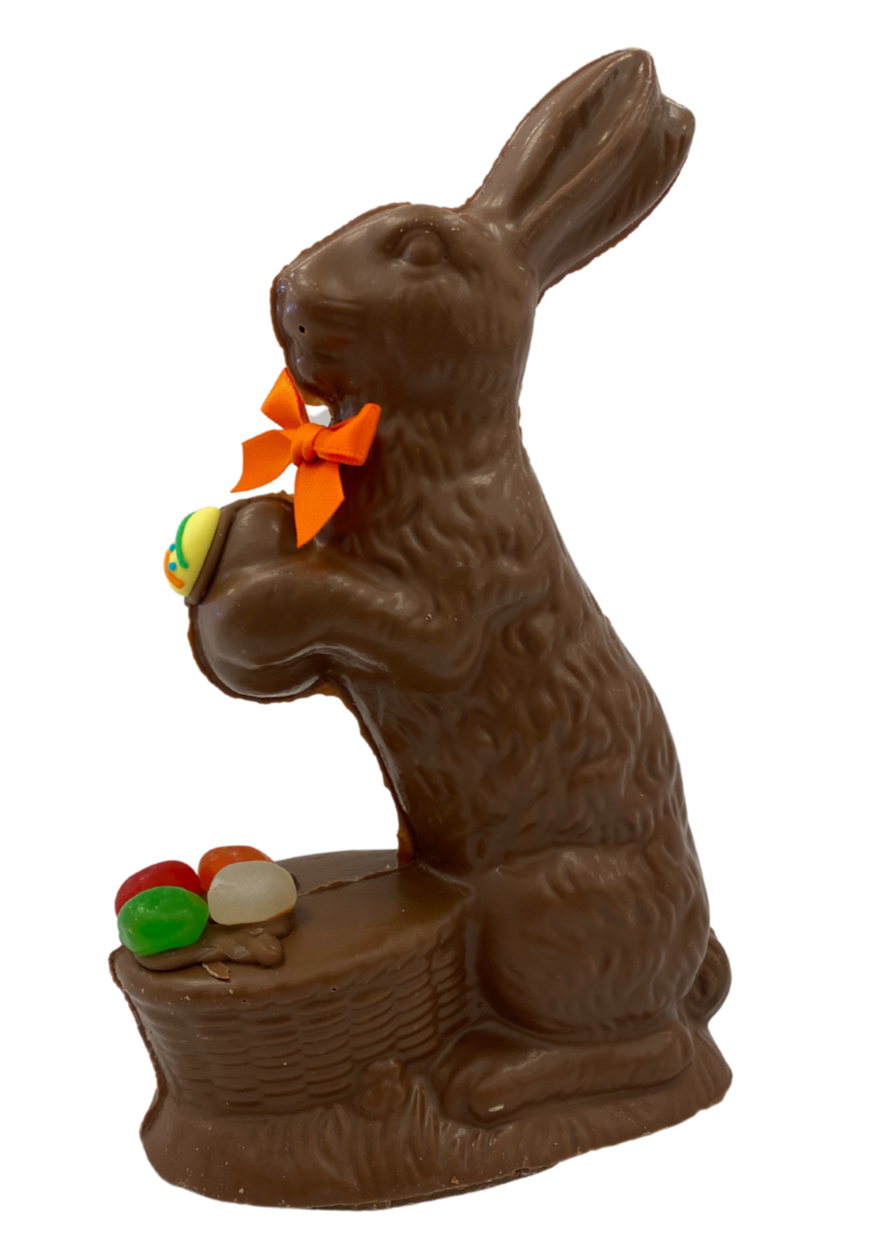 8" Milk Chocolate Easter Bunny # 30 - "Sitter w/ Basket"