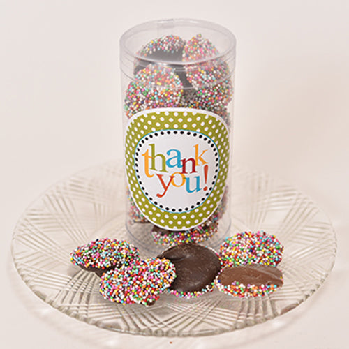 Milk/Dark Chocolate Non Pareils Favor Tube
