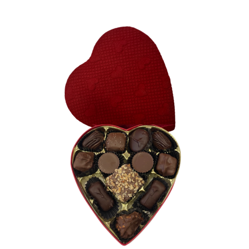 #19 Sugar Free Milk and Dark Chocolate Valentine's Day Assortment in Red Quilted Heart Shaped Box