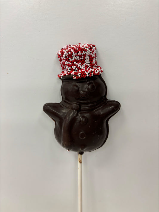 Dark Chocolate Snowman Pop