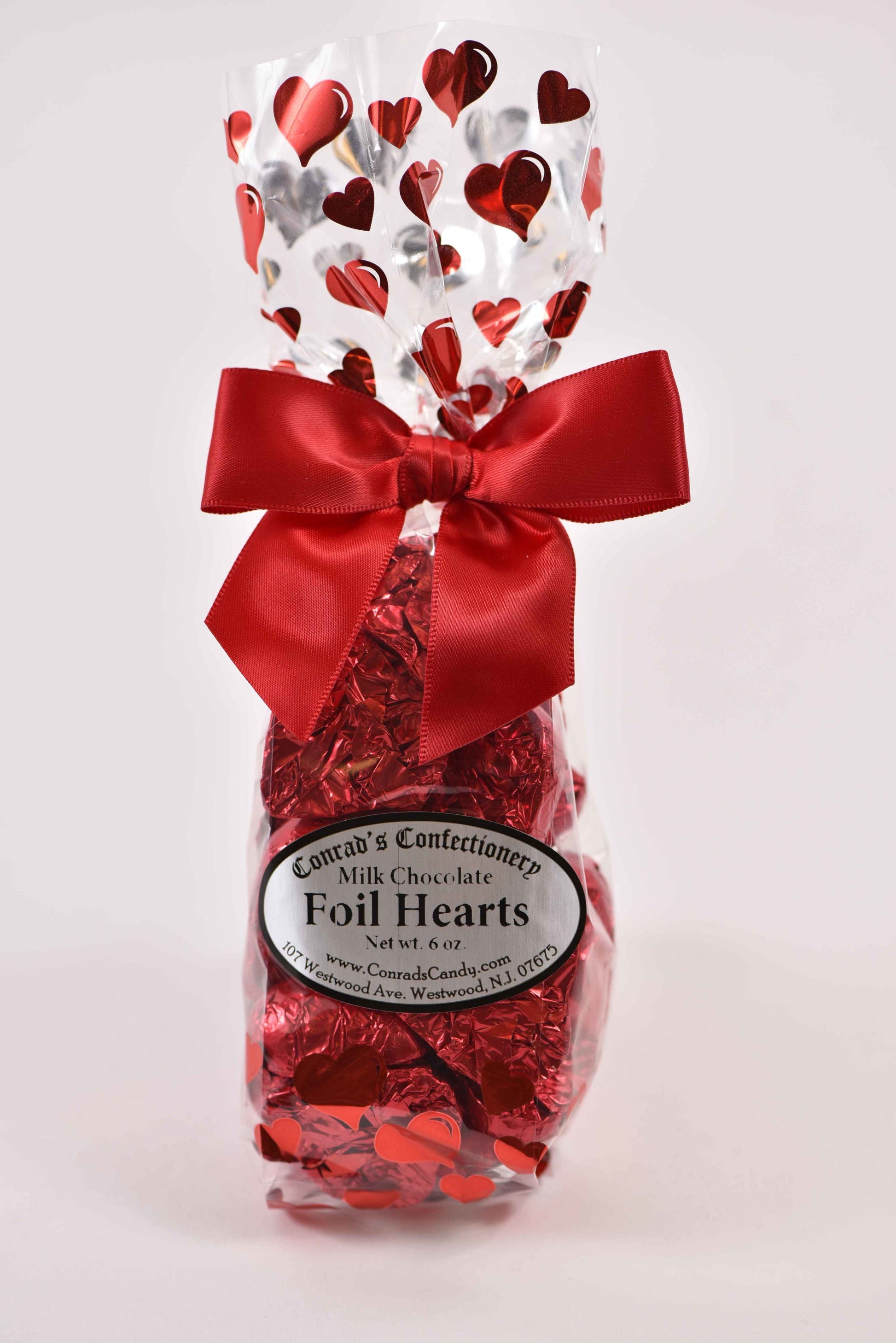 Milk Chocolate Foil Hearts (6oz) - Conrad's Confectionery