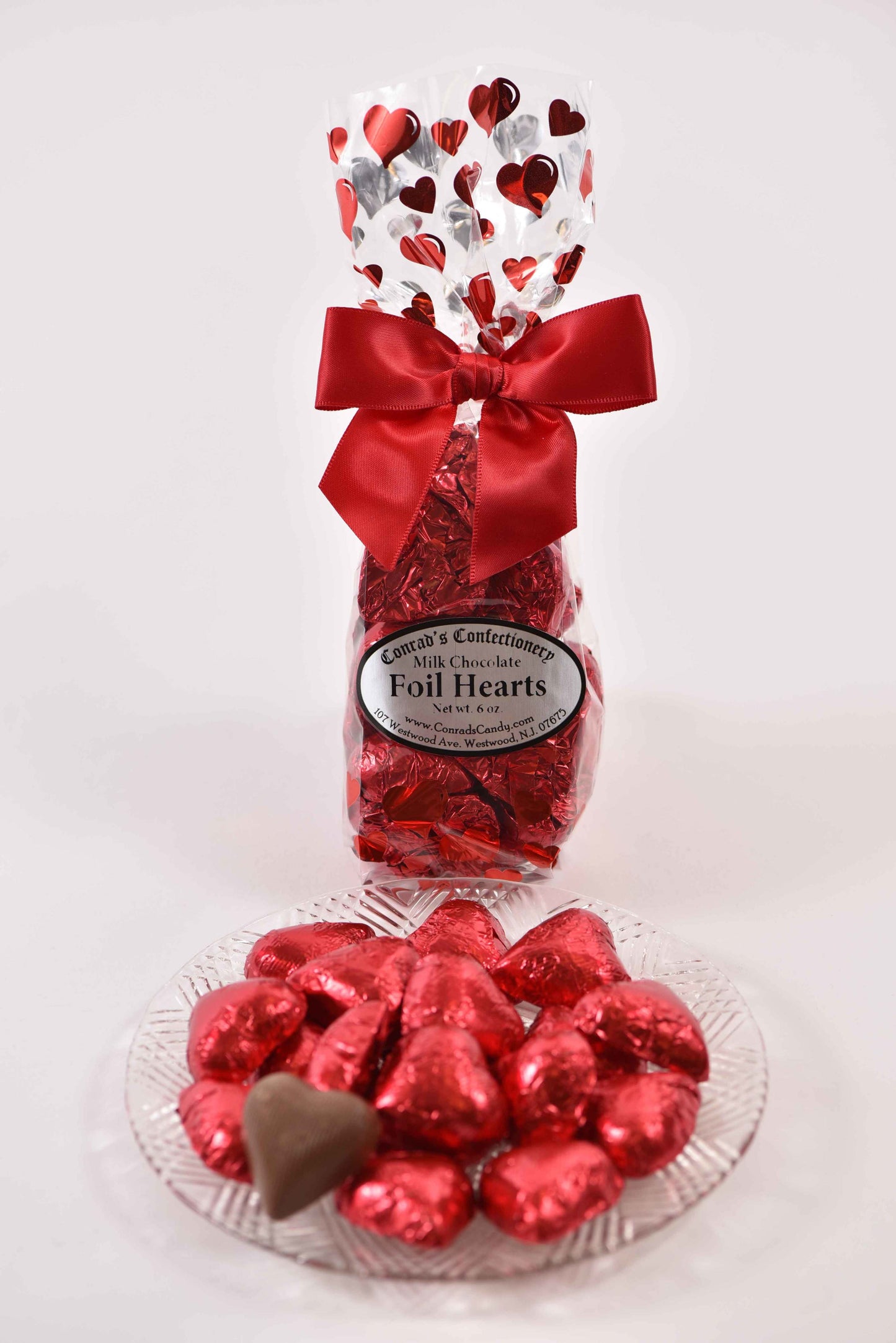 Milk Chocolate Foil Hearts (6oz) - Conrad's Confectionery