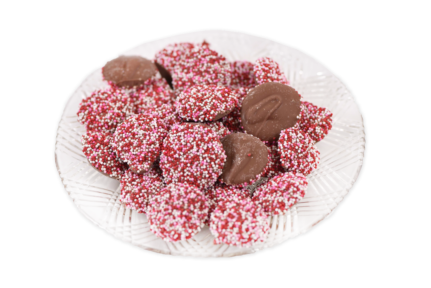 Milk Chocolate Valentine's Non-Pareils (Half Pound Box) - Conrad's Confectionery