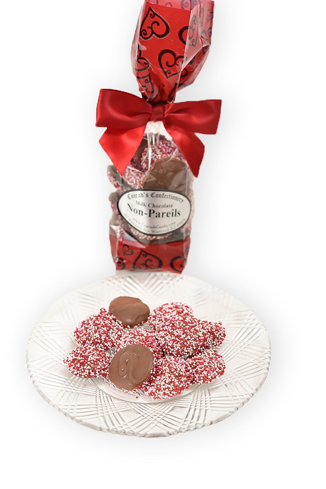 6 oz Milk Chocolate Valentine's Day Non-Pareils - Conrad's Confectionery