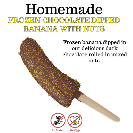 Dark Chocolate Covered Frozen Banana with Nuts