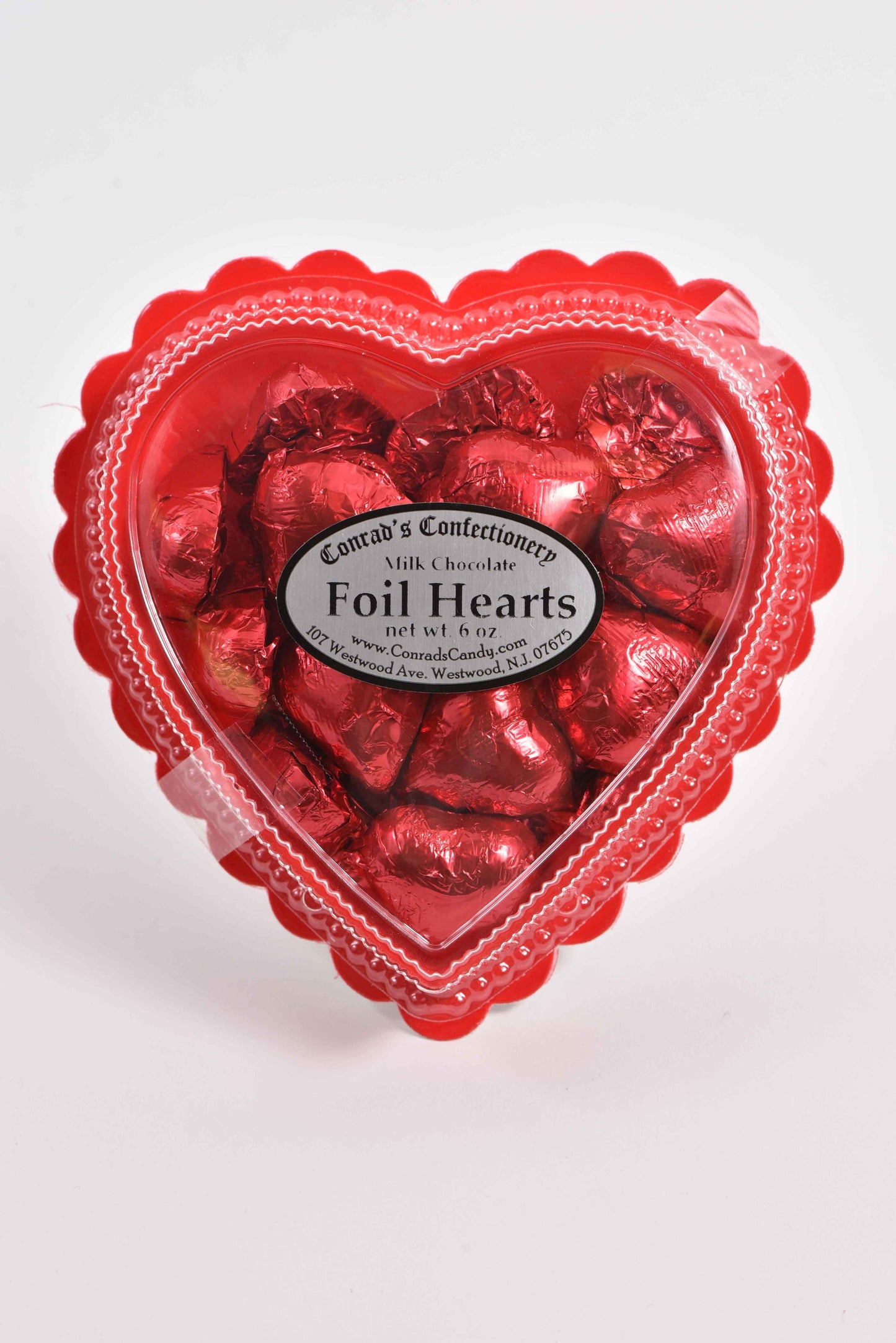 Milk ChocolateRed Foiled HeartsWindow Box – Richardsons Candy Kitchen