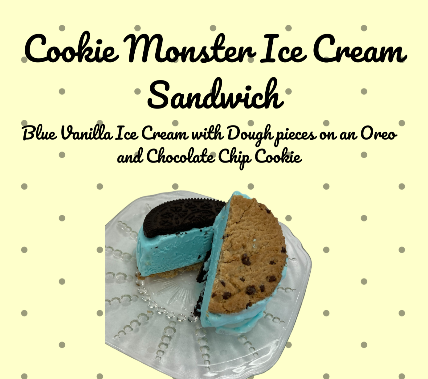 Cookie Monster Ice Cream Sandwich