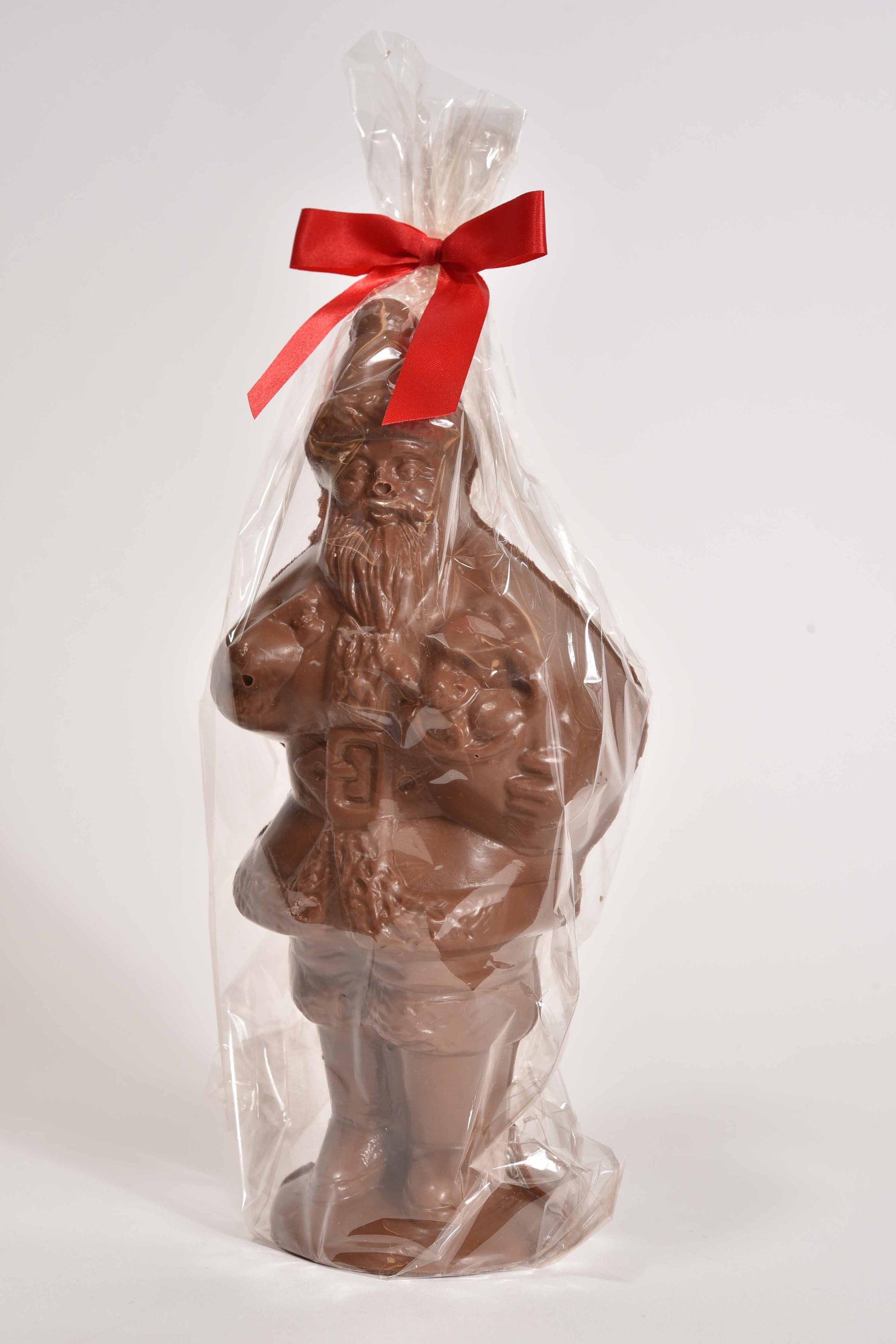 9"  Milk Chocolate "Present" Santa model X-8 - Conrad's Confectionery