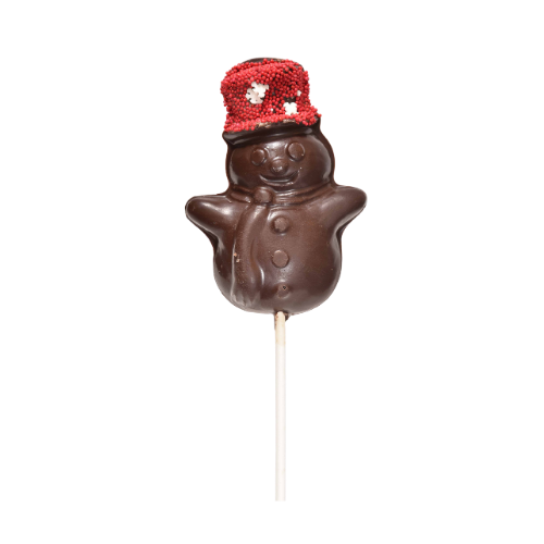 Dark Chocolate Snowman Pop