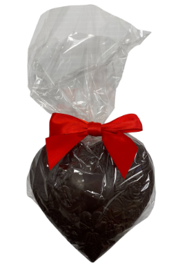 6 oz. Dark Chocolate Solid Heart with Red Bow