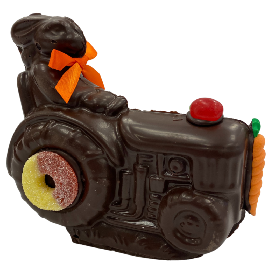 6.75" Dark Chocolate Easter Bunny # 94 - "Tractor Bunny"