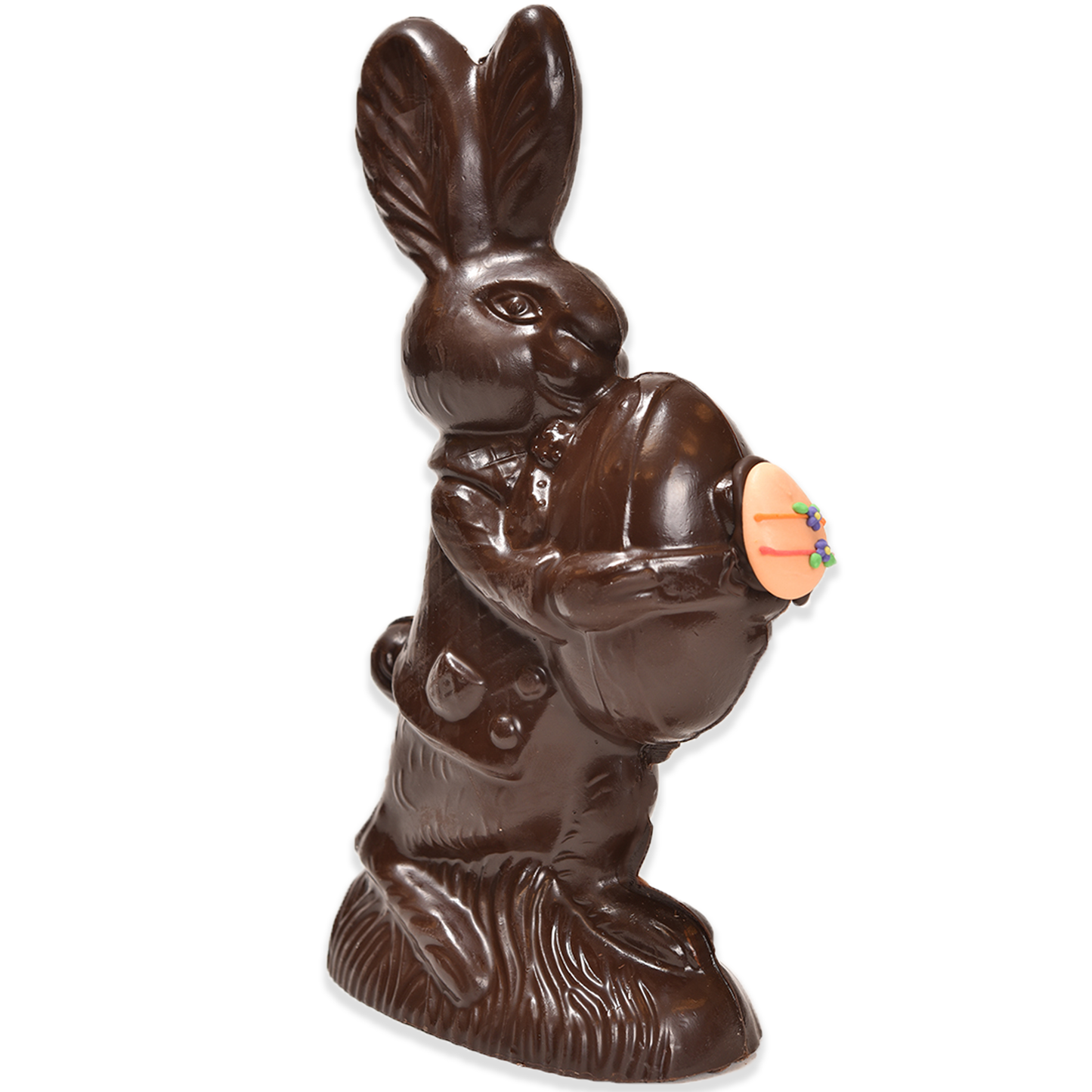 11" Dark Chocolate Easter Bunny # 99 Daphne - "Medium Bunny Holding Egg"