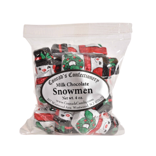 Milk Chocolate Foiled Snowmen- 4 oz bag