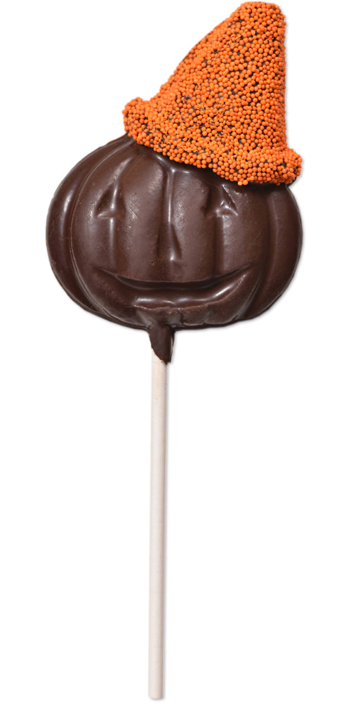 Dark Chocolate Witch Hat / Jack O Lantern Pop - Conrad's Confectionery