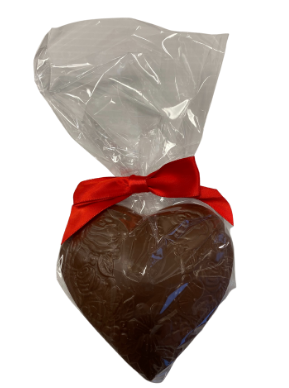 6 oz. Milk Chocolate Solid Heart with Red Bow