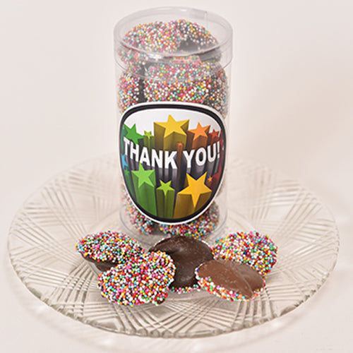 Milk/Dark Chocolate Non Pareils Favor Tube